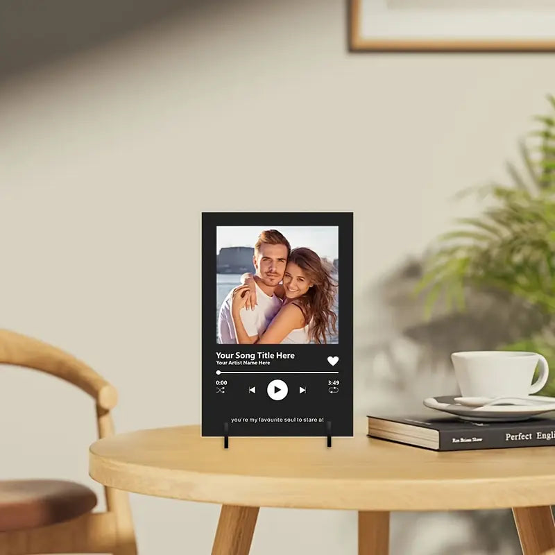 Personalized Acrylic Picture Frame with Song Plaque