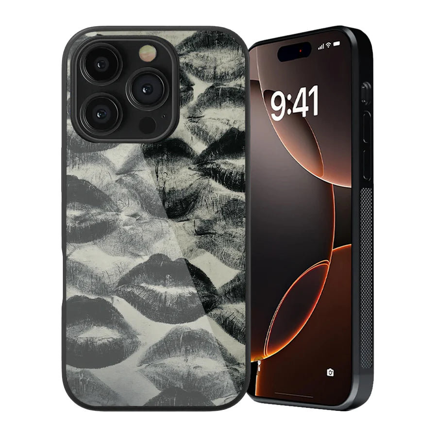 Kisses Gothic Glass Phone Case