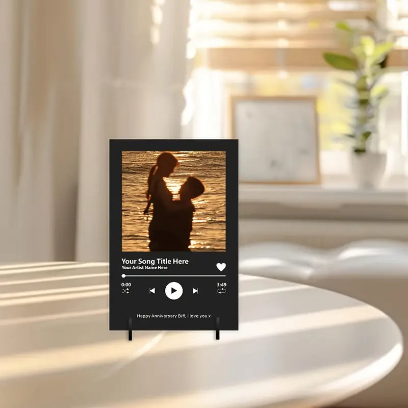 Personalized Acrylic Picture Frame with Song Plaque