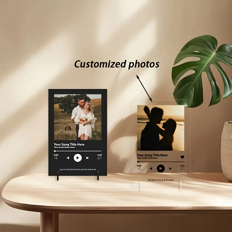 Personalized Acrylic Picture Frame with Song Plaque