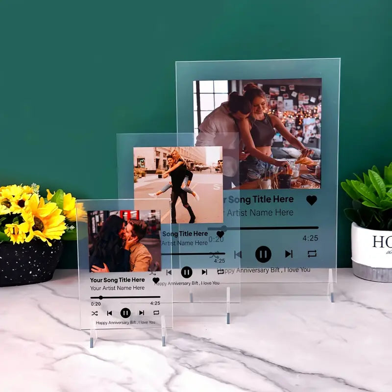 Personalized Acrylic Picture Frame with Song Plaque