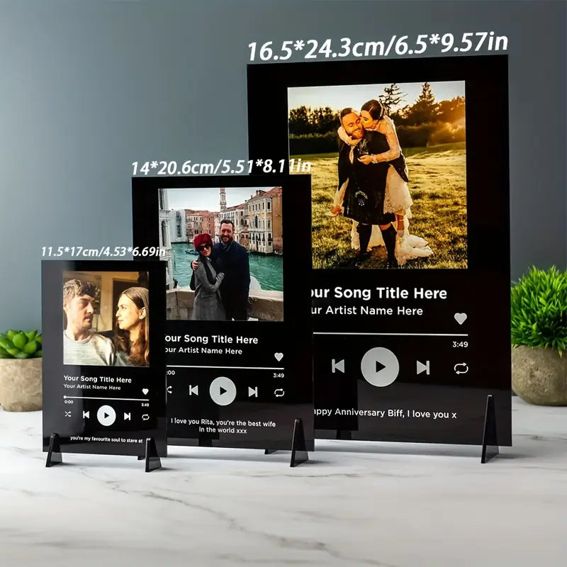 Personalized Acrylic Picture Frame with Song Plaque