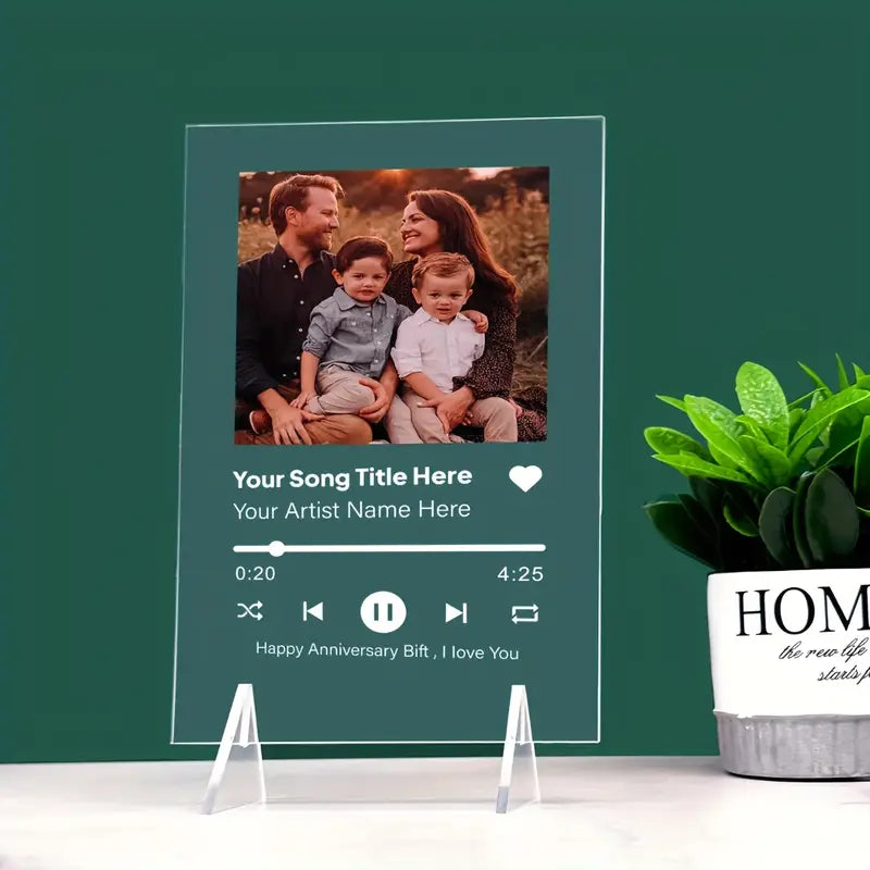 Personalized Acrylic Picture Frame with Song Plaque