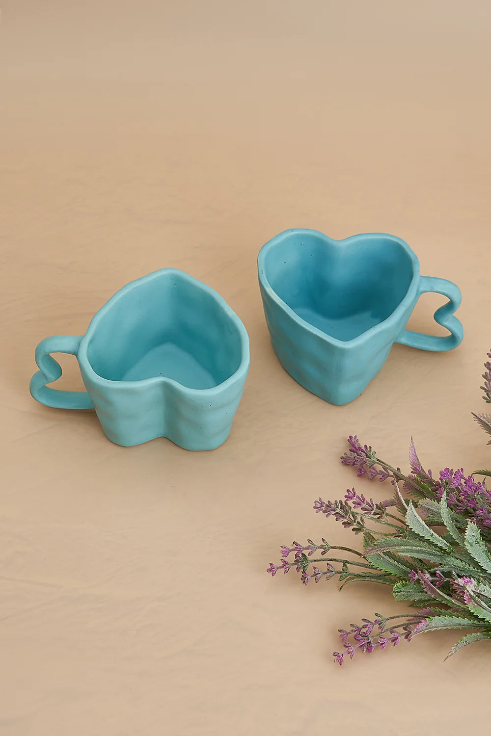 Sky Blue Ceramic Heart Mug (300ml)