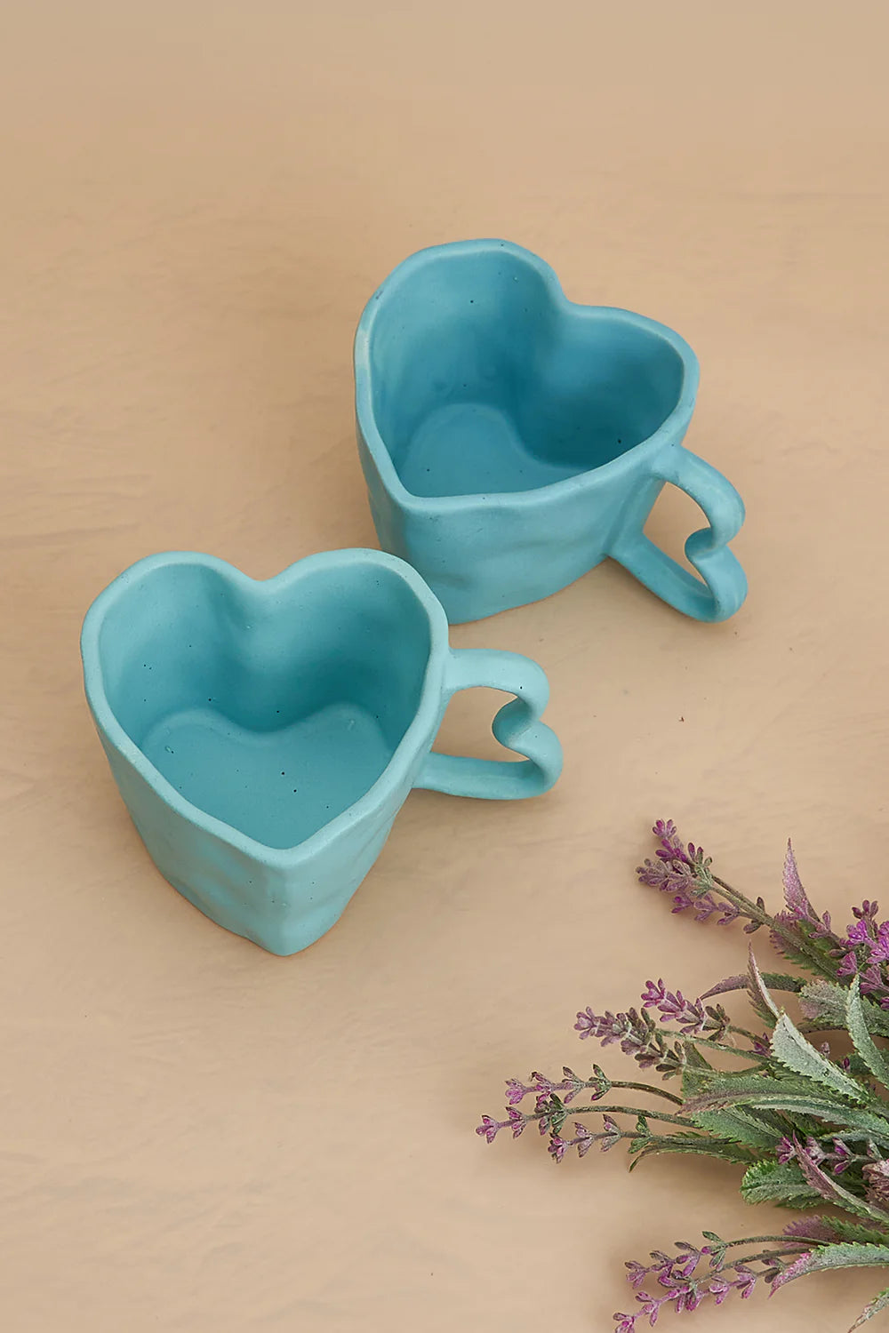 Sky Blue Ceramic Heart Mug (300ml)