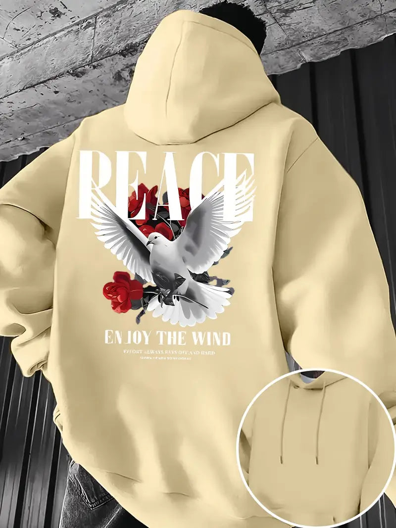 Peace Dove & Roses Graphic hoodie