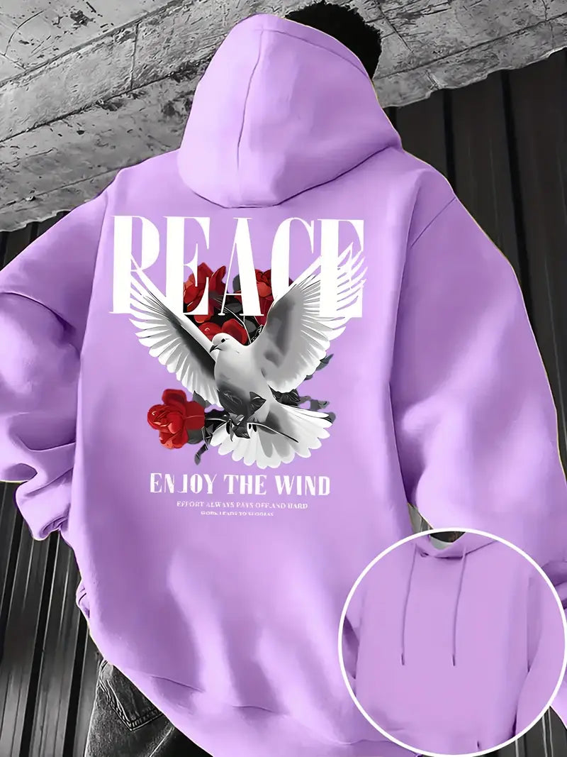 Peace Dove & Roses Graphic hoodie