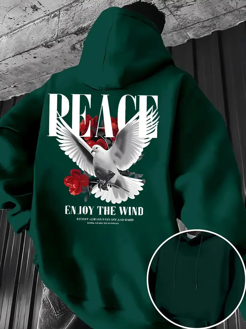 Peace Dove & Roses Graphic hoodie