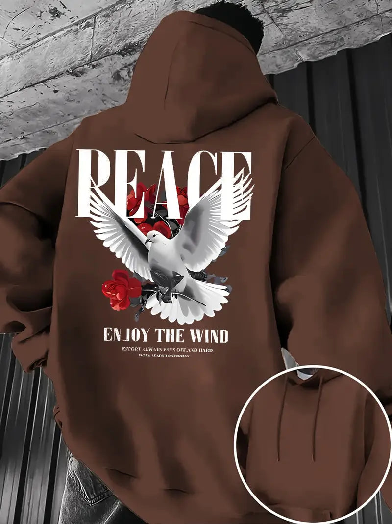 Peace Dove & Roses Graphic hoodie