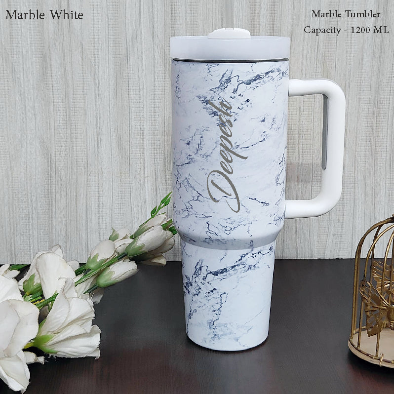 Customised Marble Tumbler – 1200 ML Stainless Steel
