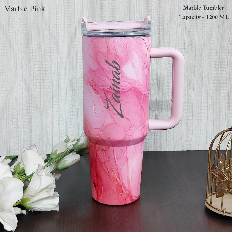 Customised Marble Tumbler – 1200 ML Stainless Steel