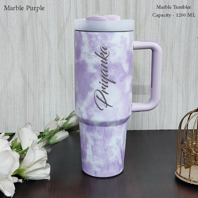 Customised Marble Tumbler – 1200 ML Stainless Steel