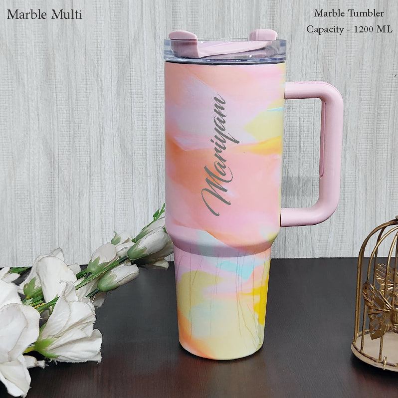 Customised Marble Tumbler – 1200 ML Stainless Steel