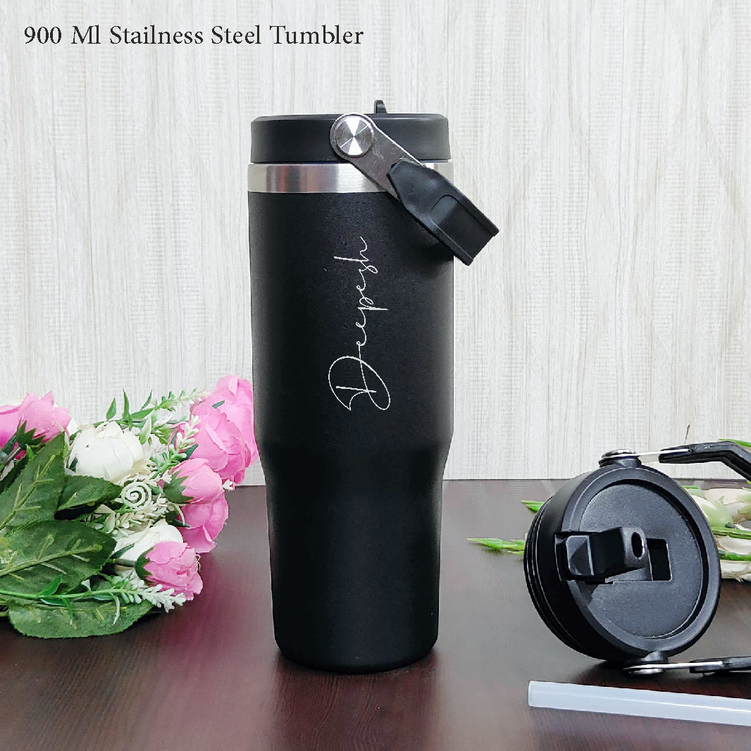 Customised Handle Tumbler – 900 ML Stainless Steel