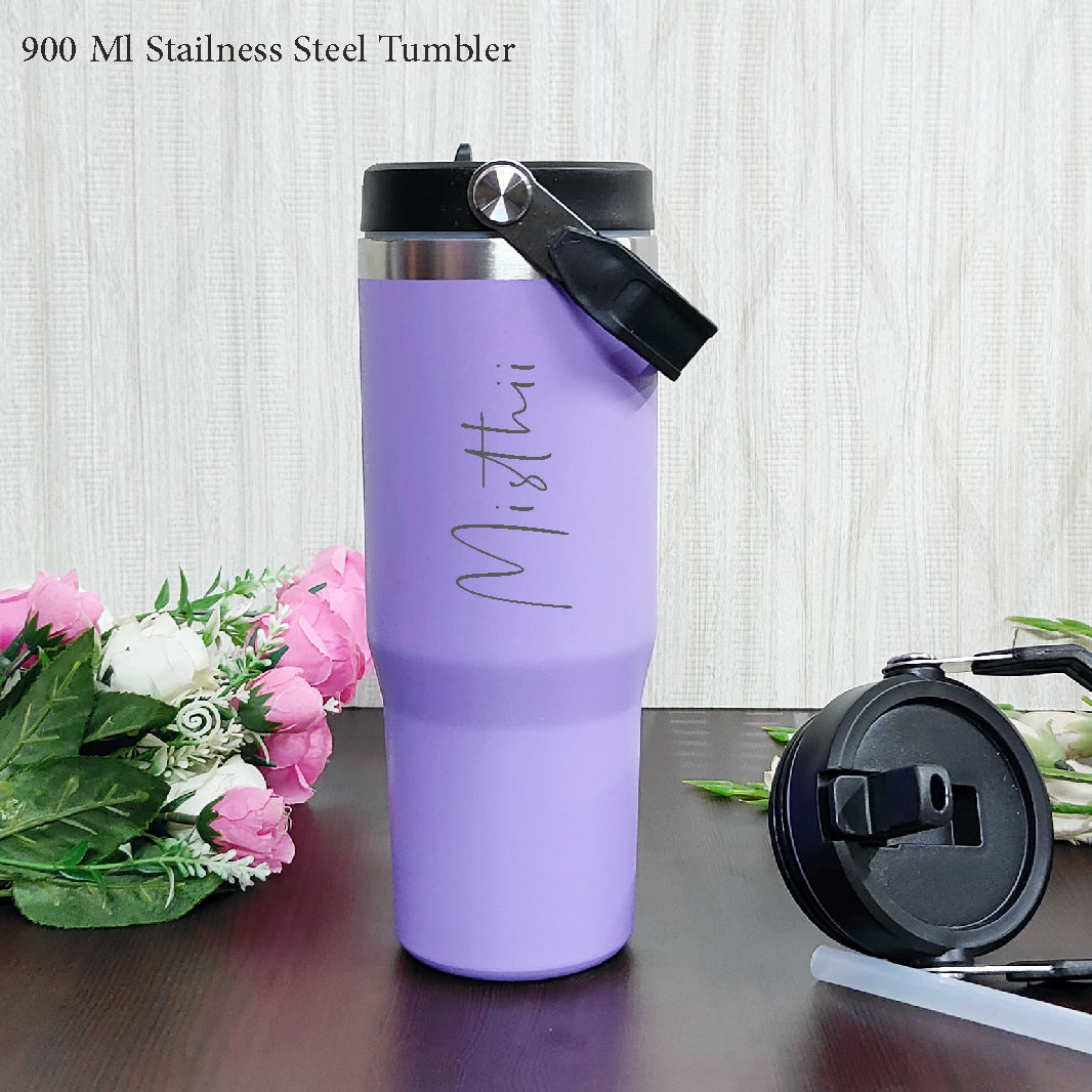 Customised Handle Tumbler – 900 ML Stainless Steel