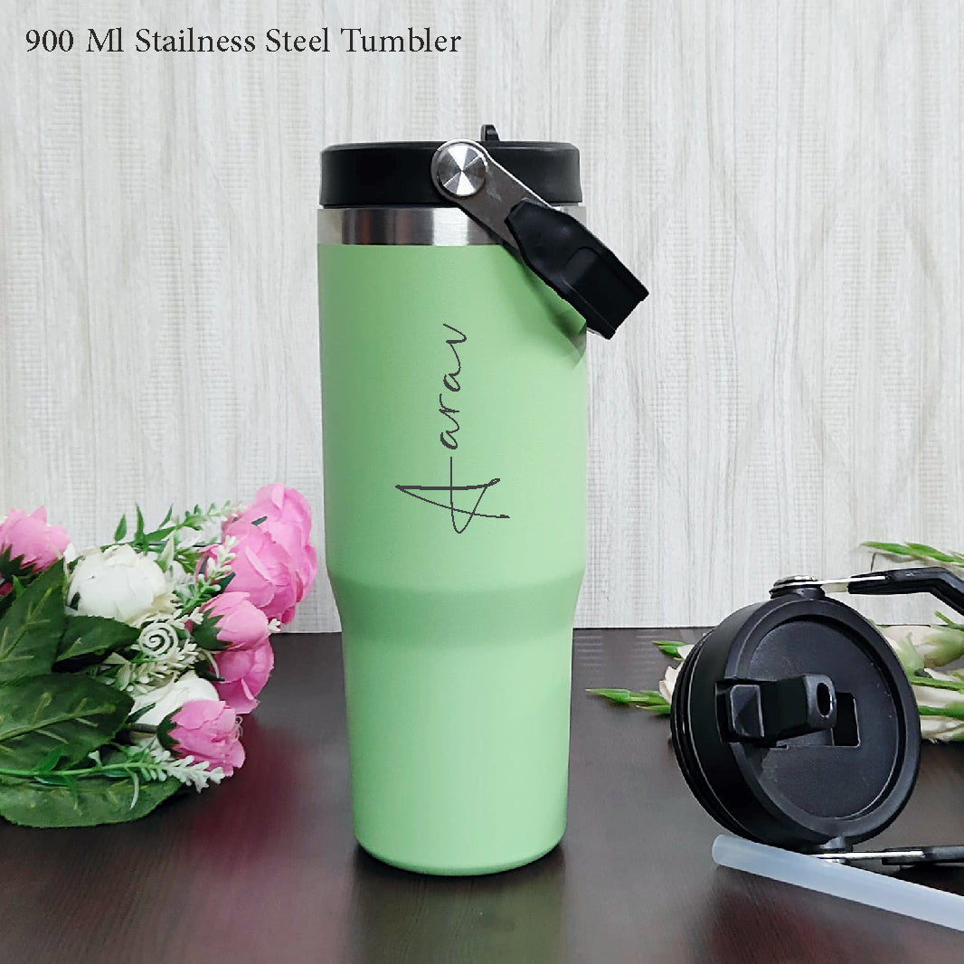 Customised Handle Tumbler – 900 ML Stainless Steel