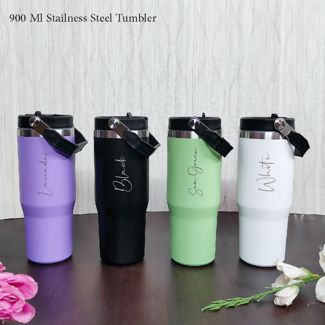 Customised Handle Tumbler – 900 ML Stainless Steel