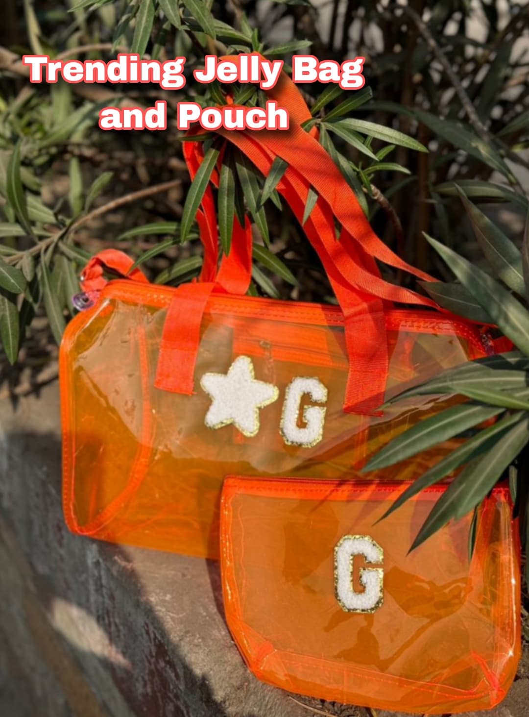 Neon Jelly Triangle Duffel Bag & Pouch – Custom Combo