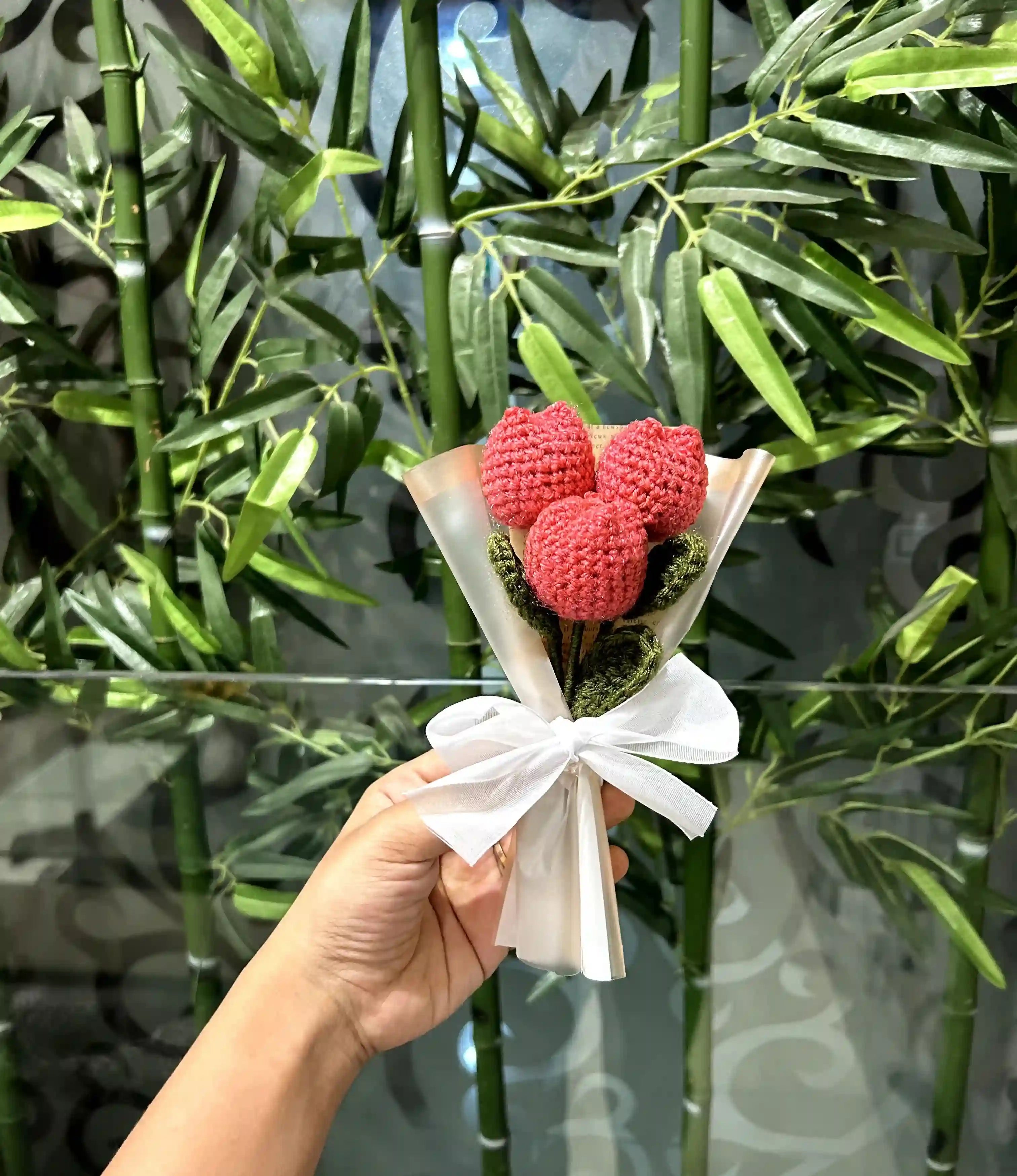Mini Tulip Crochet Bouquet – Handmade Floral Gift