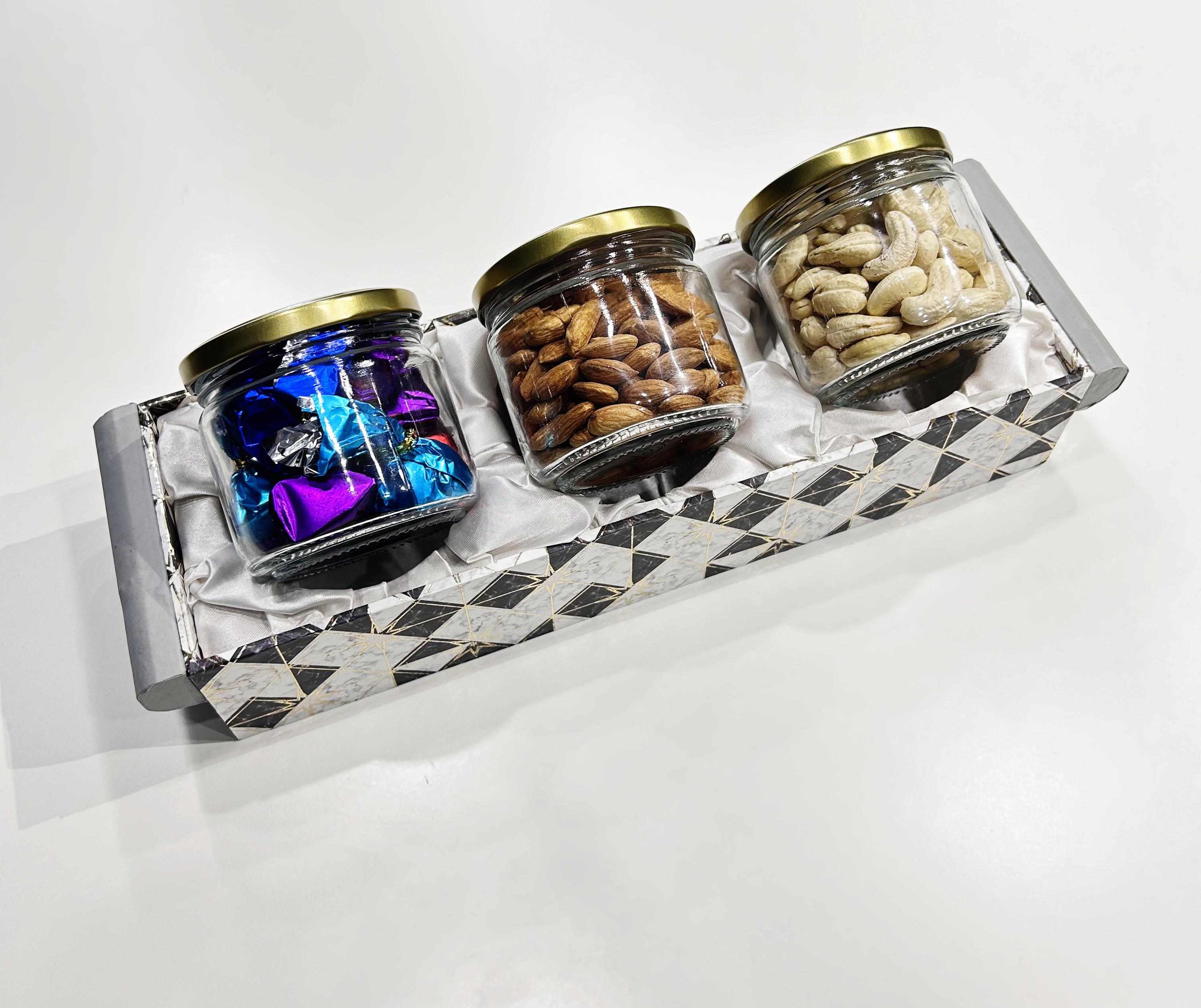 3 Fruit Dry Fruti Jar Tray