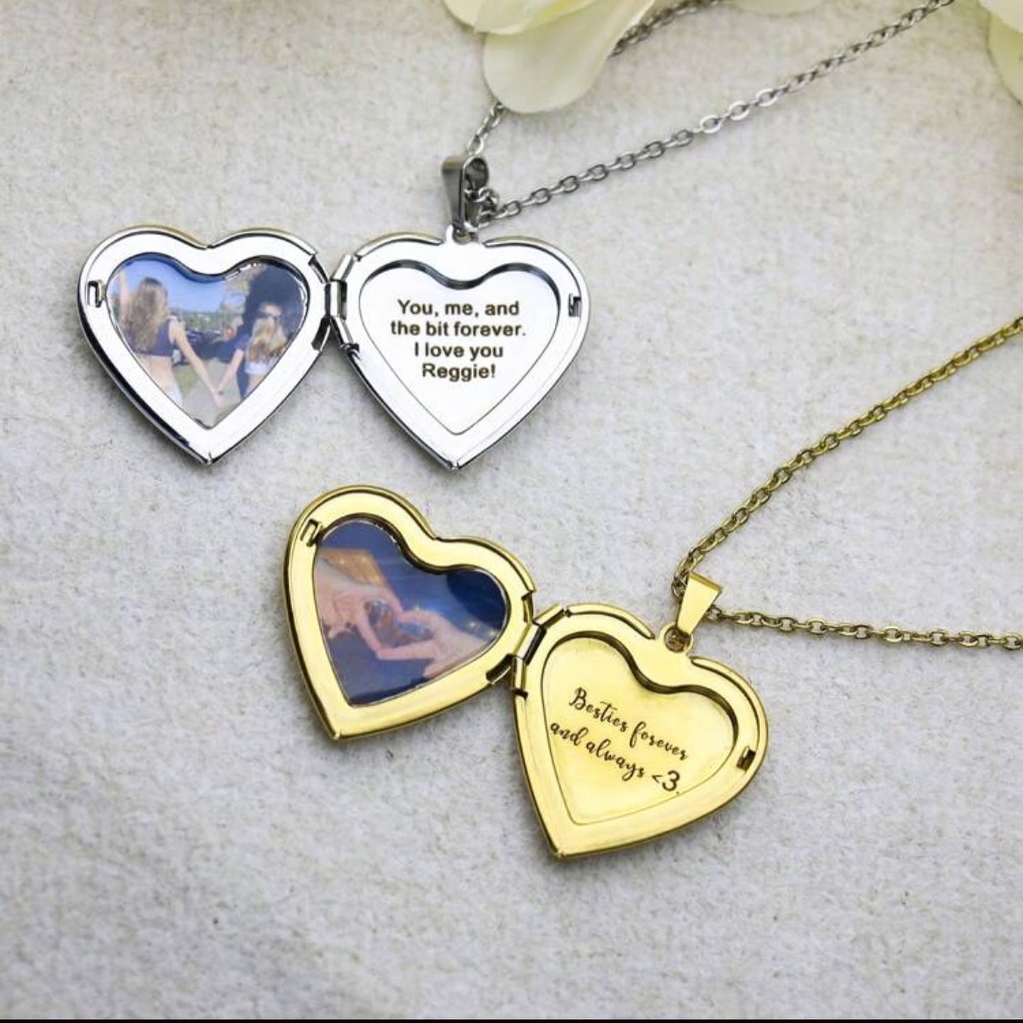 Customise heart shape photo pendant