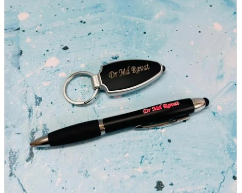 Personlalised Led Pen And Keychain Combo