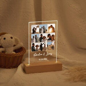 Custom Photo LED Light,Photo Collage Lamp,Personalized Acrylic Picture Frame,Gift for Couple,Christmas Gift,Gift for Her,Gift for Him