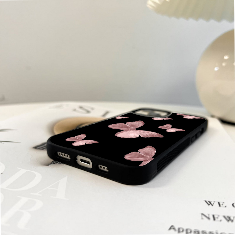 Butterfly Pattern Glass Case