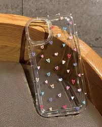 Cute Filled/Clear Heart Cases Clear Silicon Case Cover