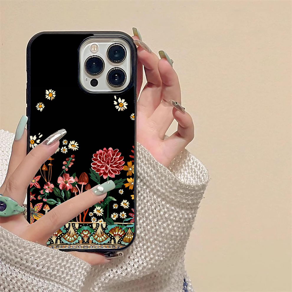 Midnight Bloom Pattern Glass Case