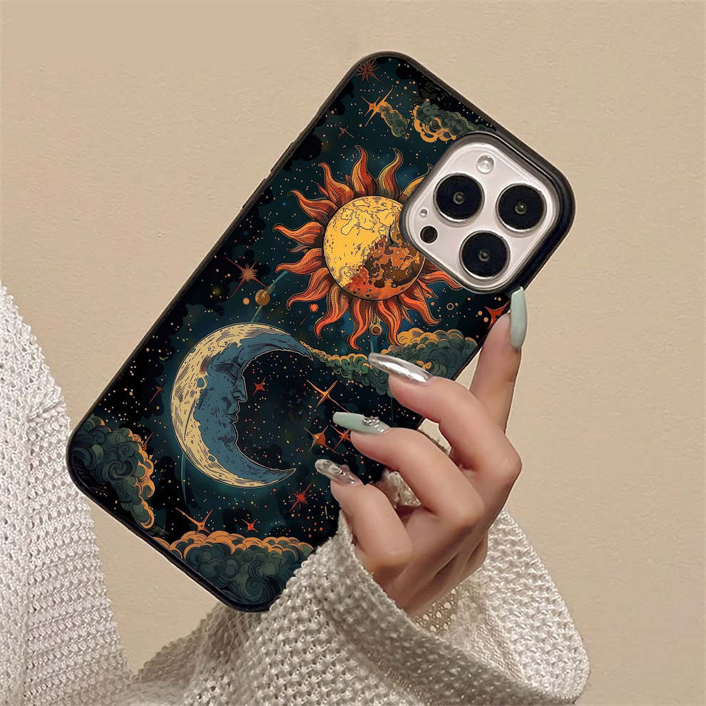 Sun & Moon Magic Design Glass Case