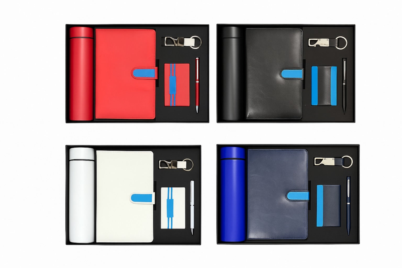 Luxury Personalized Gift Set – 5 in 1 Combo (Bottle, Diary, Card Holder, Keychain & Pen)