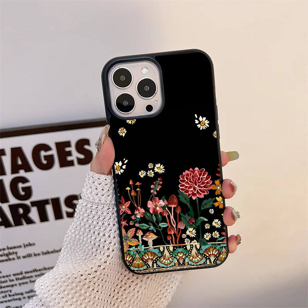 Midnight Bloom Pattern Glass Case