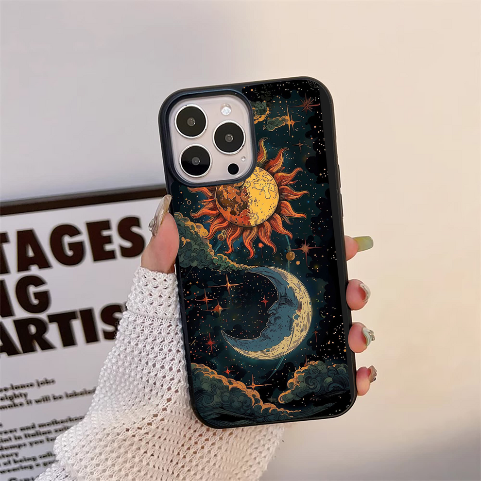 Sun & Moon Magic Design Glass Case