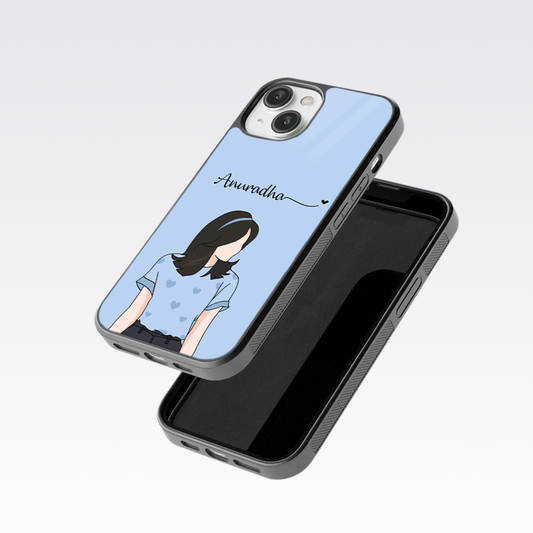 Cute Couple V2 Custom Name Glass Case