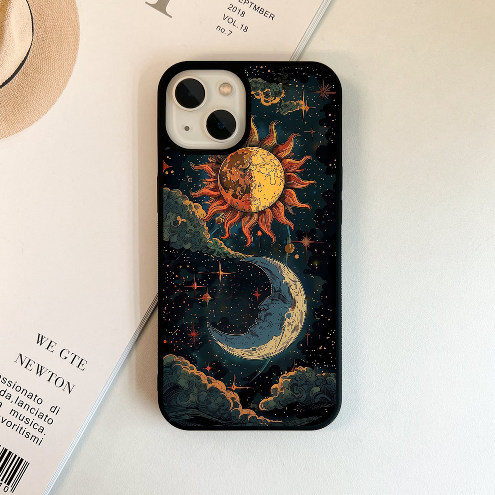 Sun & Moon Magic Design Glass Case