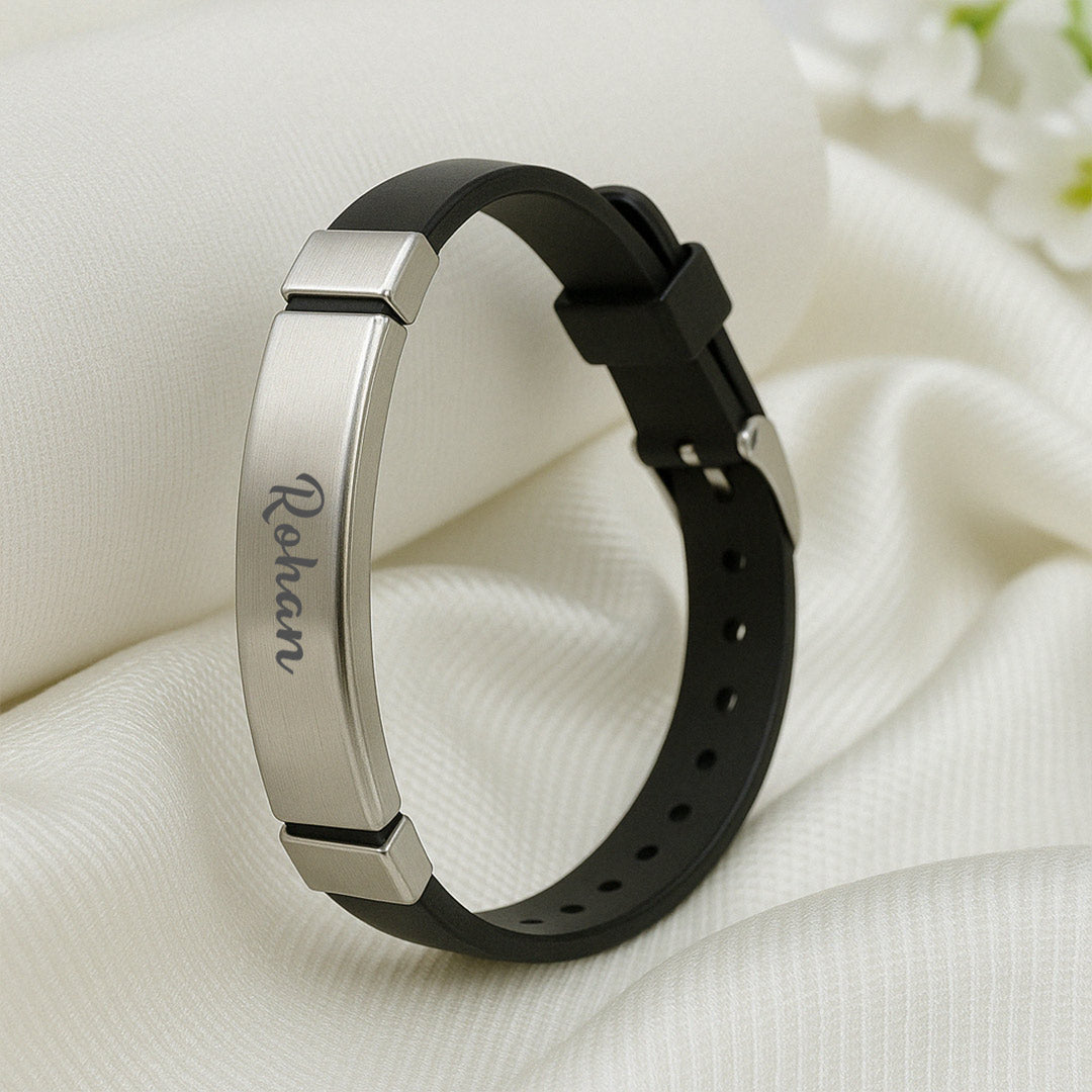 Men’s Name Leather Bracelet – Personalized Gift