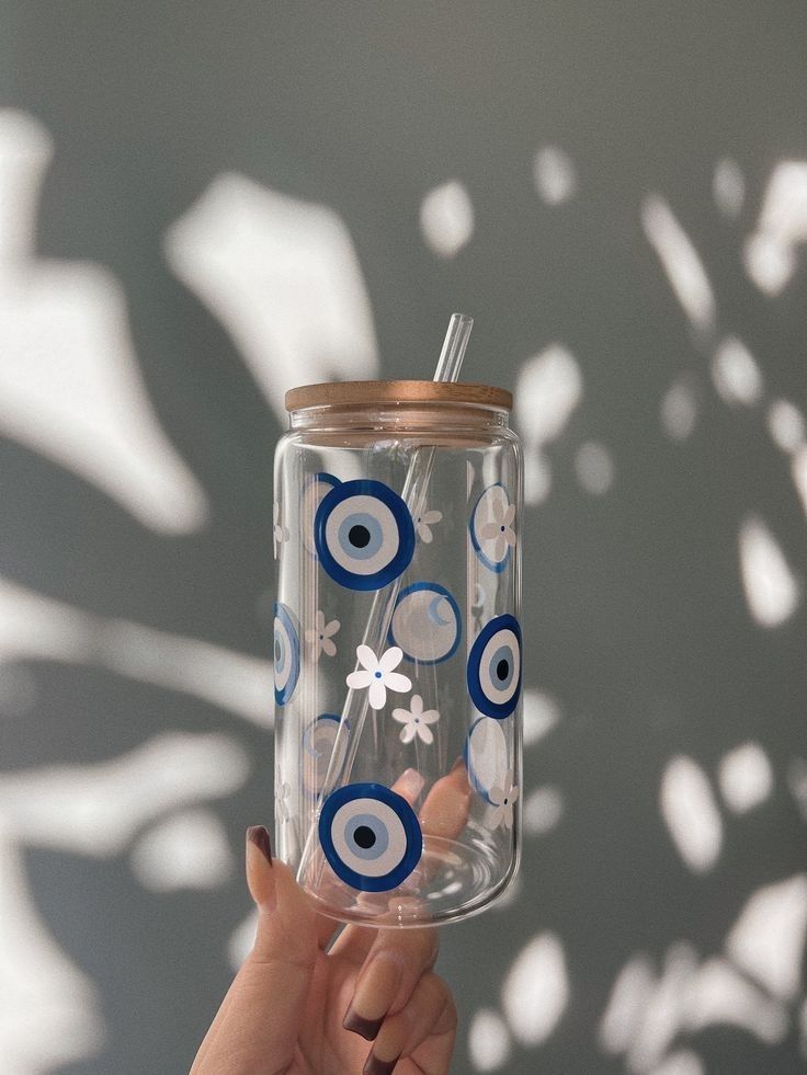 Minimalist Custom Glass Tumbler with Bamboo Lid